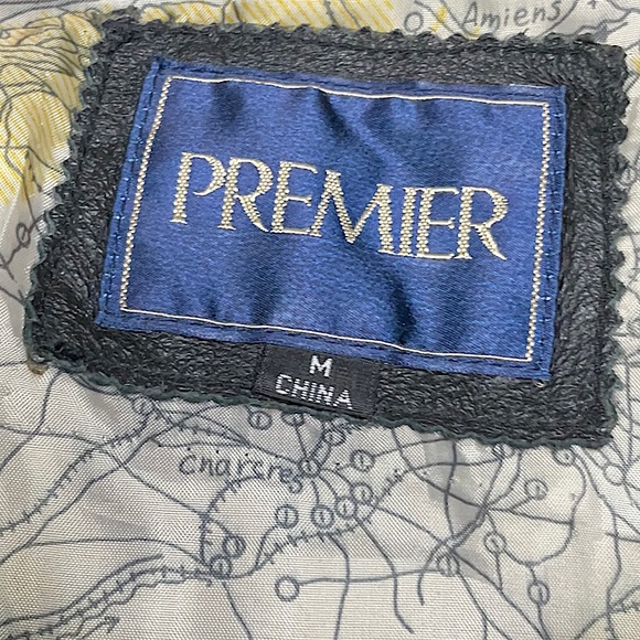 Premier Black Leather Men’s Jacket Size Medium, Preowned - Picture 7 of 10